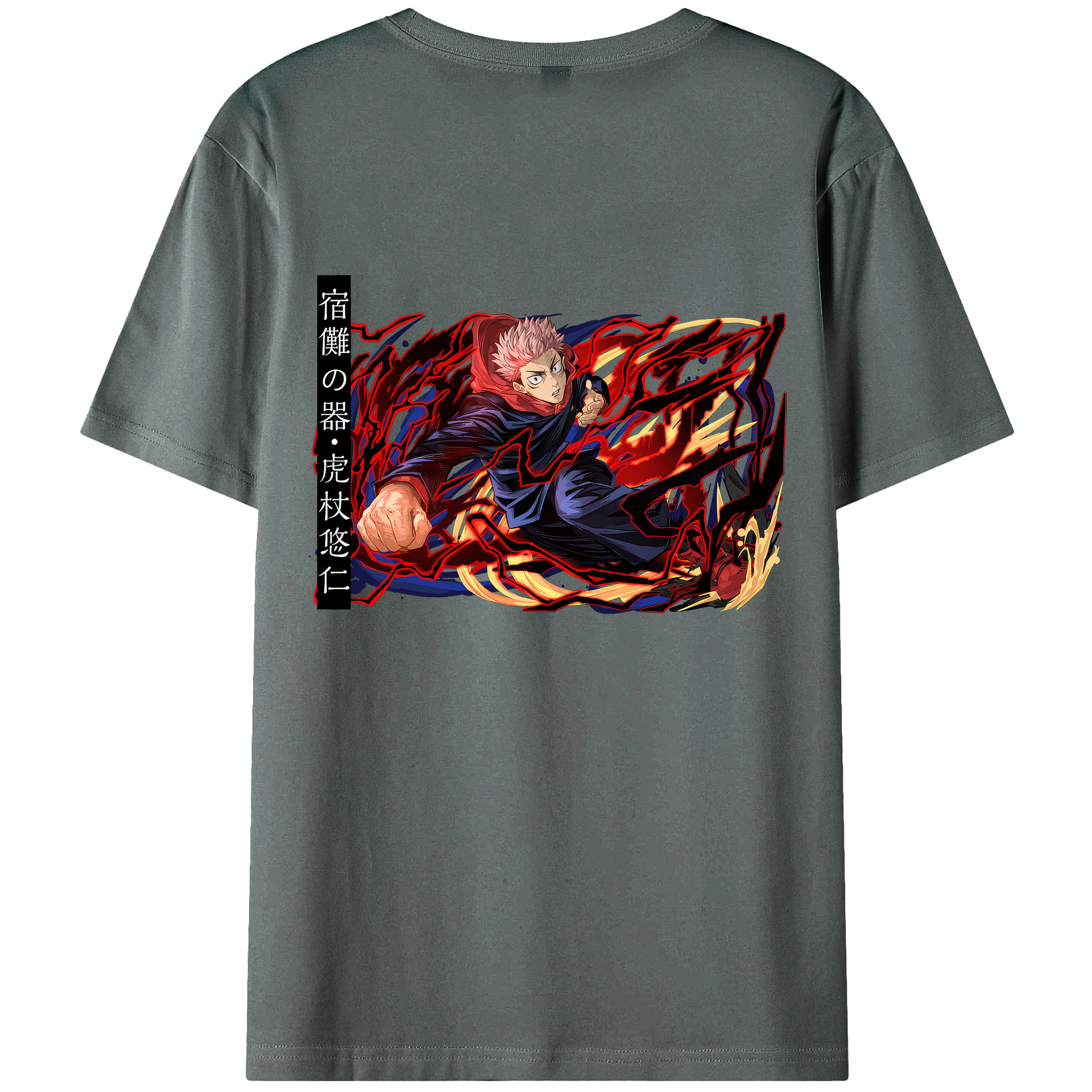 （画像用） 呪術廻戦 Jujutsu Kaisen 綿100％ メンズ半袖Tシャツ（バックプリント） 通気性